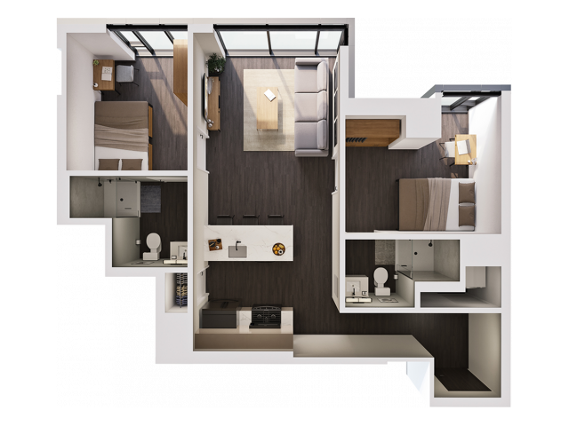 2 Bedroom A Private floor plan